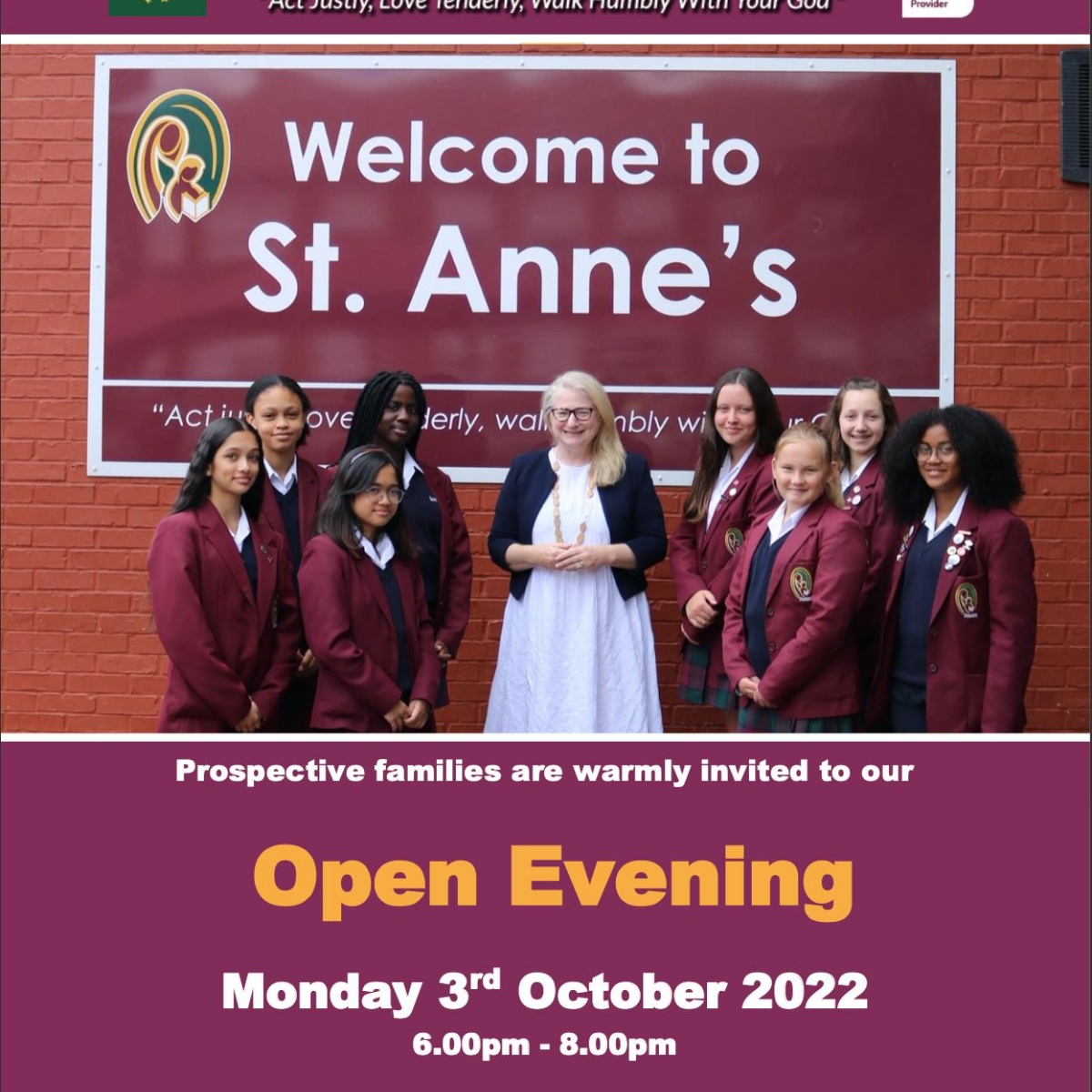 St. Anne's Catholic High School for Girls St. Anne's Open Evening